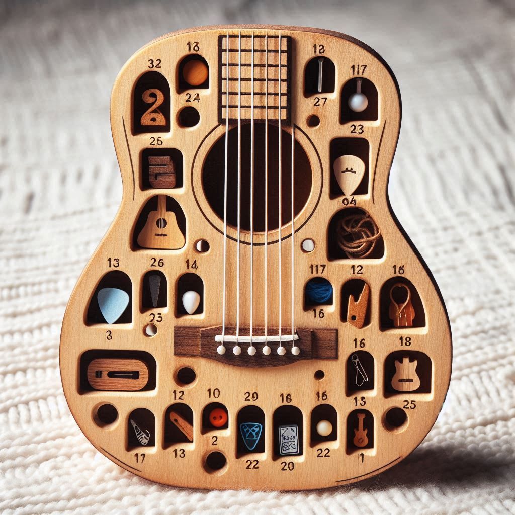Calendrier De L'Avent 2025 Mediator Guitare - 20 Plectres + Accessoires Pour Musiciens